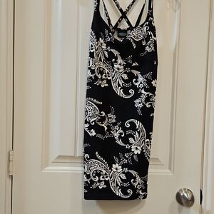 Savvy Black and White Backless Dress